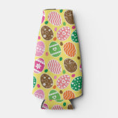 Colorful Easter Pattern Yellow Background Flesjeskoeler (Voorkant)