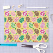 Colorful Easter Pattern Yellow Background Tissuepapier (Craft)