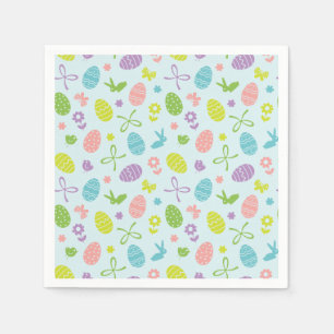 Colorful Easter Spring Patroon Papier Napkin Servet
