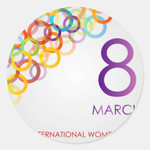 Colorful Ecard voor vrouwen dag Ronde Sticker