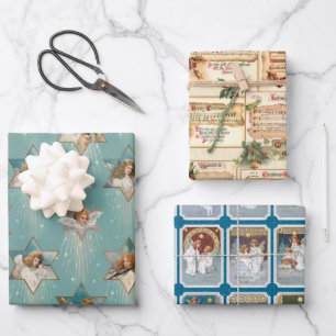 Colorful Elegant Festive Victoriaans Angels Inpakpapier Vel