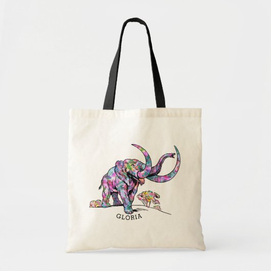 Colorful  Elephant Illustratie Tote Bag (Voorkant)