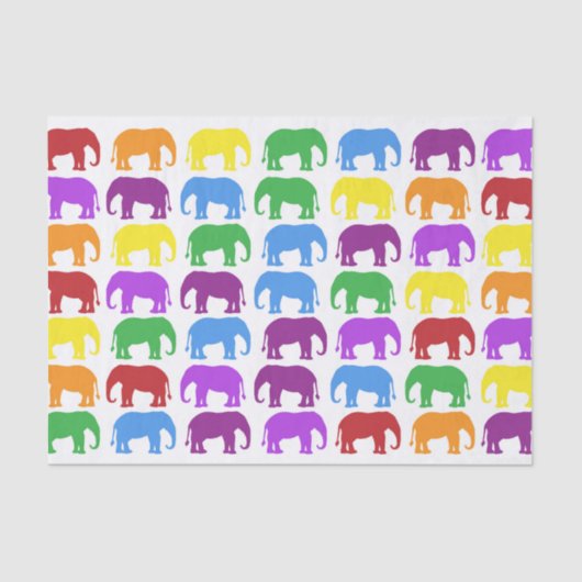 Colorful Elephant Pattern Tissuepapier (Voorkant)