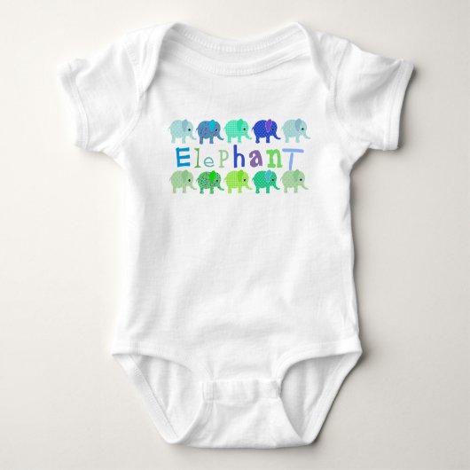 Colorful Elephants Baby Romper (Voorkant)