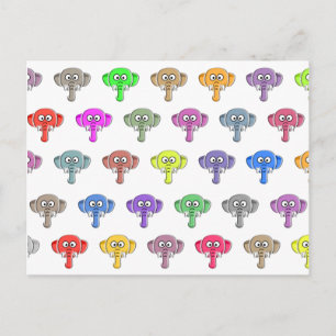 Colorful Elephants Briefkaart