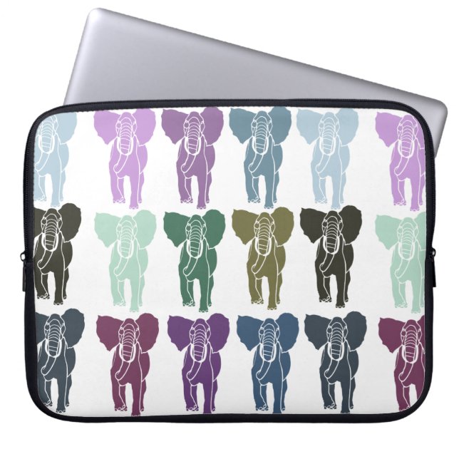 Colorful Elephants Laptop Sleeve (Voorkant)