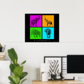 Colorful Elephants Poster (Thuiskantoor)