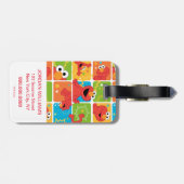 Colorful Elmo Grid Pattern Bagagelabel (Achterkant horizontaal)