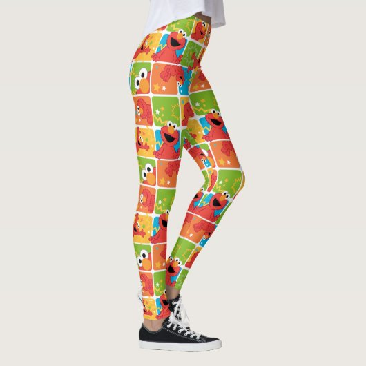 Colorful Elmo Grid Pattern Leggings (Rechts)