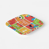 Colorful Elmo Grid Pattern Papieren Bordje (Gebogen)