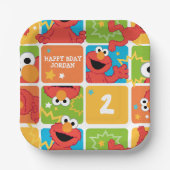Colorful Elmo Grid Pattern Papieren Bordje (Voorkant)
