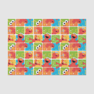 Colorful Elmo Grid Pattern Tissuepapier