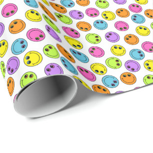 Colorful Emoji Faces Cadeaupapier