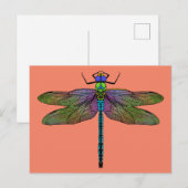 Colorful Emperor Dragonfly Art Briefkaart (Voorkant / Achterkant)