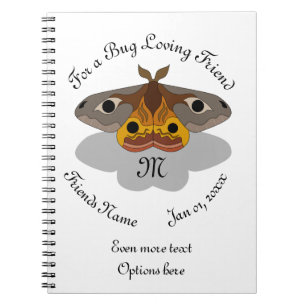 Colorful Emperor Moth Monogram Notitieboek