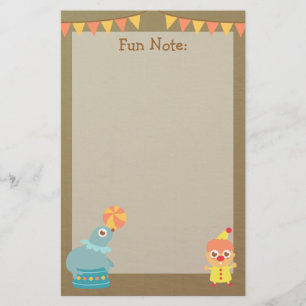 Colorful en Cute Circus Thema Briefpapier