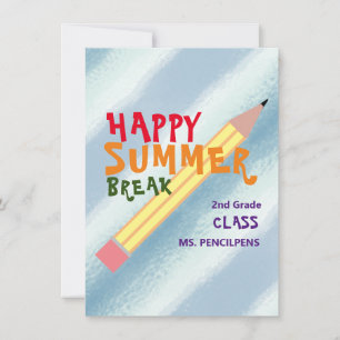 Colorful End School Year Teacher Note Cards