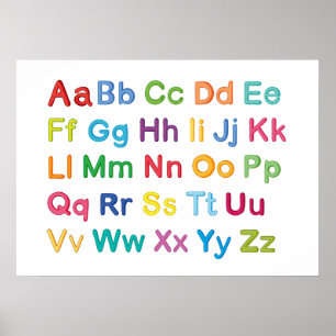Colorful English alphabet letters tutor Poster