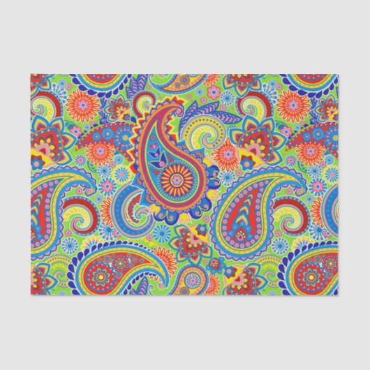 Colorful Ethnic Paisley Pattern Tissuepapier (Voorkant)