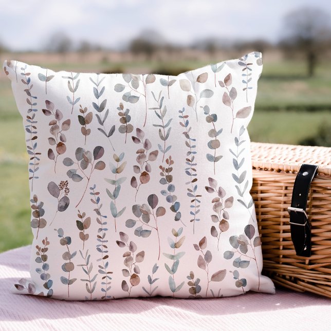 Colorful Eucalyptus Waterverf Kussen (Creator heeft geüpload)