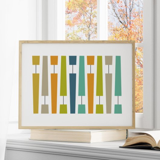 Colorful Exclamation Points Geometric Mid Century Poster