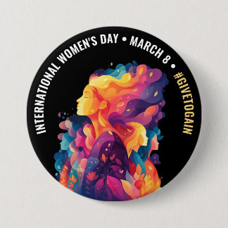 Colorful Faces Abstract Women's Day | IWD Ronde Button 7,6 Cm