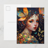 Colorful Fairy Butterflies Fantasy Art Briefkaart (Voorkant / Achterkant)