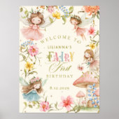Colorful Fairy First Birthday Enchanted Welcome Poster (Voorkant)