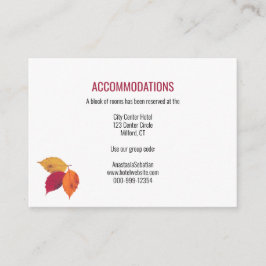 Colorful Fall Leaves Weddenschap Details Informatiekaartje