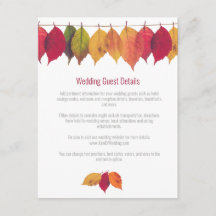 Colorful Fall Leaves Weddenschap Details