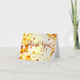 Colorful Fall Weddenschap Bedankt kaarten met blad
