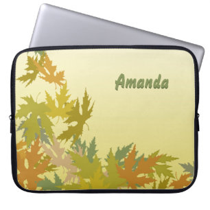 Colorful Falling Autumn Leaves Laptop Sleeve