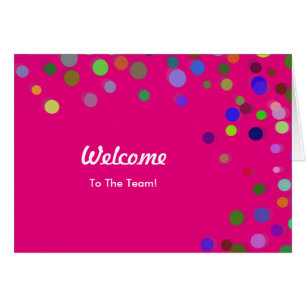 Colorful Falling Sparkles Polka Dots Welcome