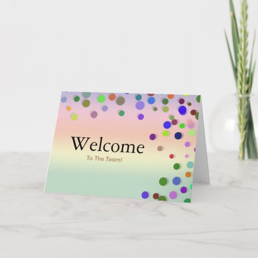 Colorful Falling Sparkles Polka Dots Welcome Kaart (Voorkant)
