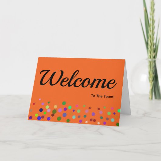 Colorful Falling Sparkles Polka Dots Welcome Kaart (Voorkant)
