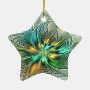 Colorful Fantasy Abstract Flower Fractal Art Keramisch Ornament