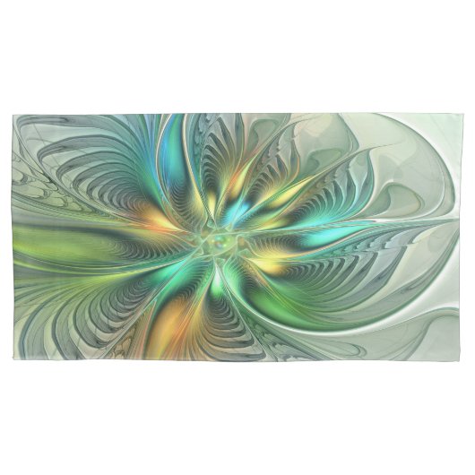 Colorful Fantasy Abstract Flower Fractal Art Kussensloop (Voorkant)