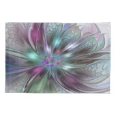 Colorful Fantasy Abstract Modern Fractal Flower Kussensloop (Achterkant)