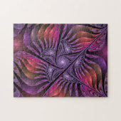 Colorful Fantasy Abstract Modern Paars Fractal Legpuzzel (Horizontaal)