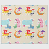 Colorful Fantasy Animals Cadeaupapier (Vlak)