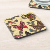 Colorful Fantasy Butterflies Bier Onderzetter (Linkerzijde)