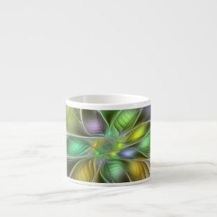 Colorful Fantasy Flower Modern Abstract Fractal Espresso Kop