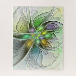 Colorful Fantasy Flower Modern Abstract Fractal Legpuzzel