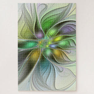 Colorful Fantasy Flower Modern Abstract Fractal Legpuzzel