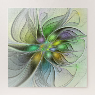 Colorful Fantasy Flower Modern Abstract Fractal Legpuzzel