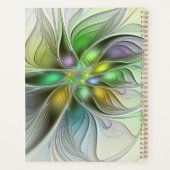Colorful Fantasy Flower Modern Abstract Fractal Planner (Achterkant)