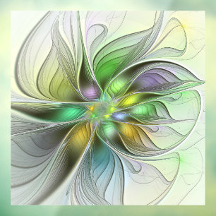 Colorful Fantasy Flower Modern Abstract Fractal Raamsticker