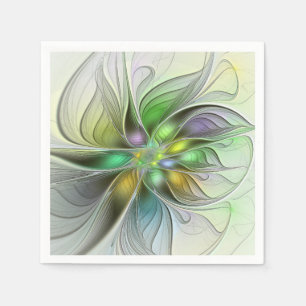Colorful Fantasy Flower Modern Abstract Fractal Servet