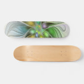 Colorful Fantasy Flower Modern Abstract Fractal Skateboard (Horizontaal)