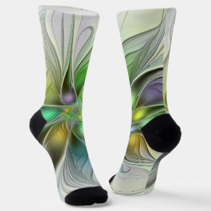 Colorful Fantasy Flower Modern Abstract Fractal Sokken